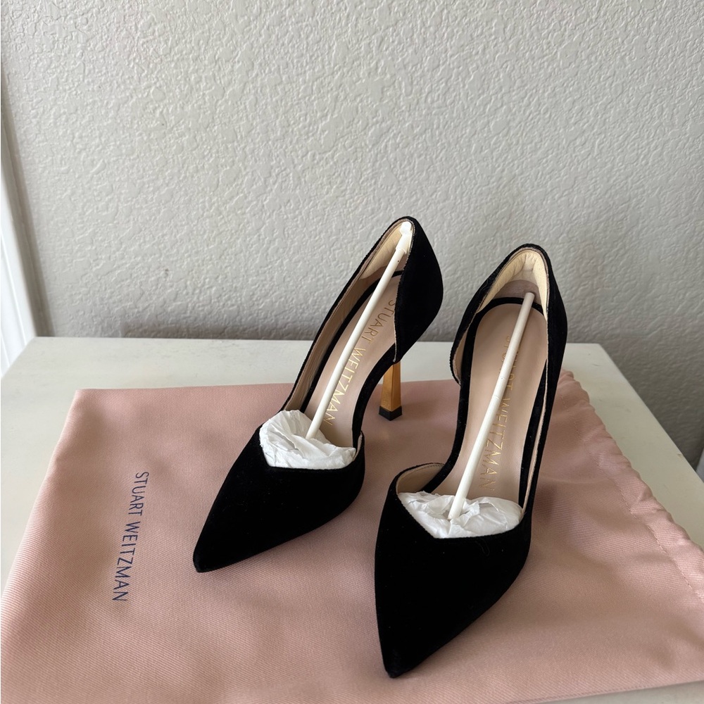 Stuart Weitzman Black Velvet Women's Heels